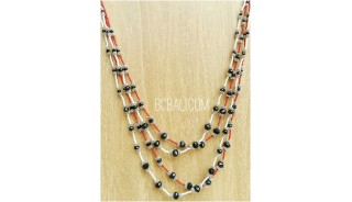 two color crystal beads necklaces layer bali